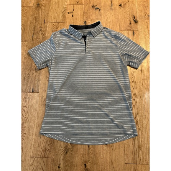 Men's Lululemon Evolution Polo Gray Stripe Large - Picture 1 of 5